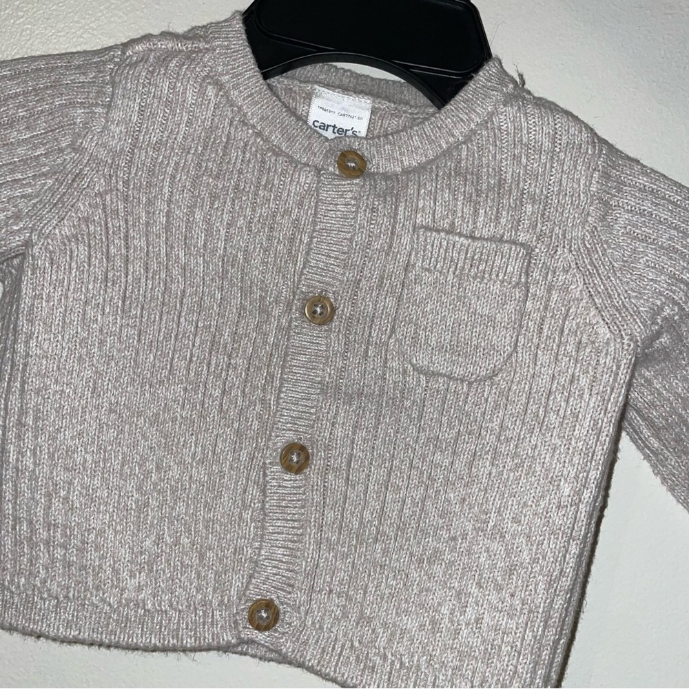 Carter's Neutral Ribbed Knit Baby Sweater - Picture 4 of 4